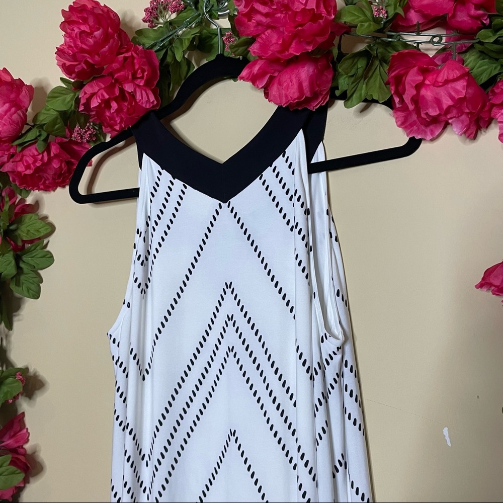 Chico’s Graphic Diamond Greta Maxi Dress Black & White Size L/12 - Picture 10 of 16